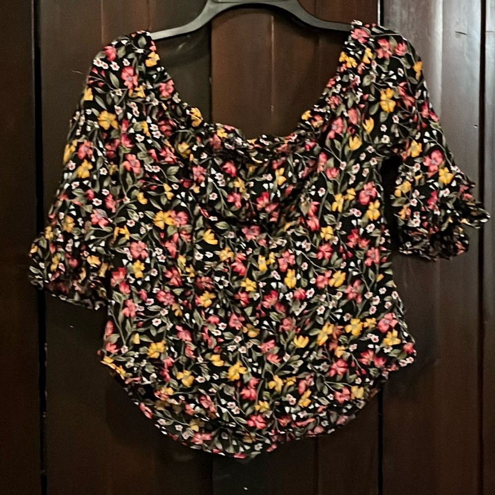 Off shoulder floral blouse